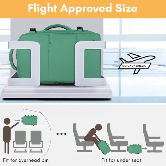 Travel Pear Green Backpack for Women Carry On Laptop Bag USB Port TSA Pouch - Picture 4 of 10